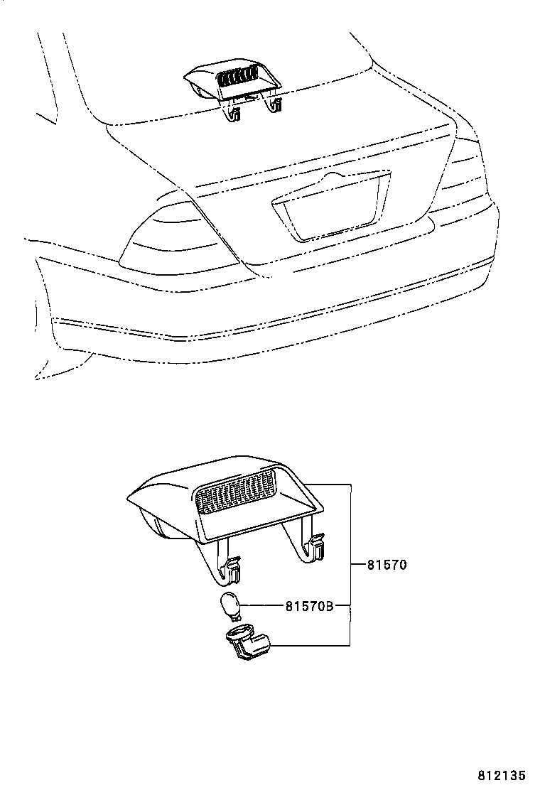 81570-02140-B0 LAMP ASSY, CENTER STOP product image