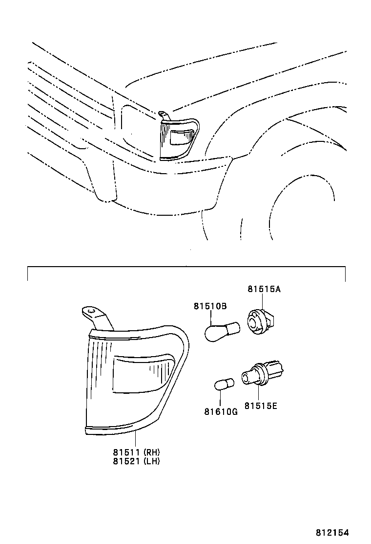 81511-35210 LENS, FRONT TURN SIGNAL LAMP, RH product image