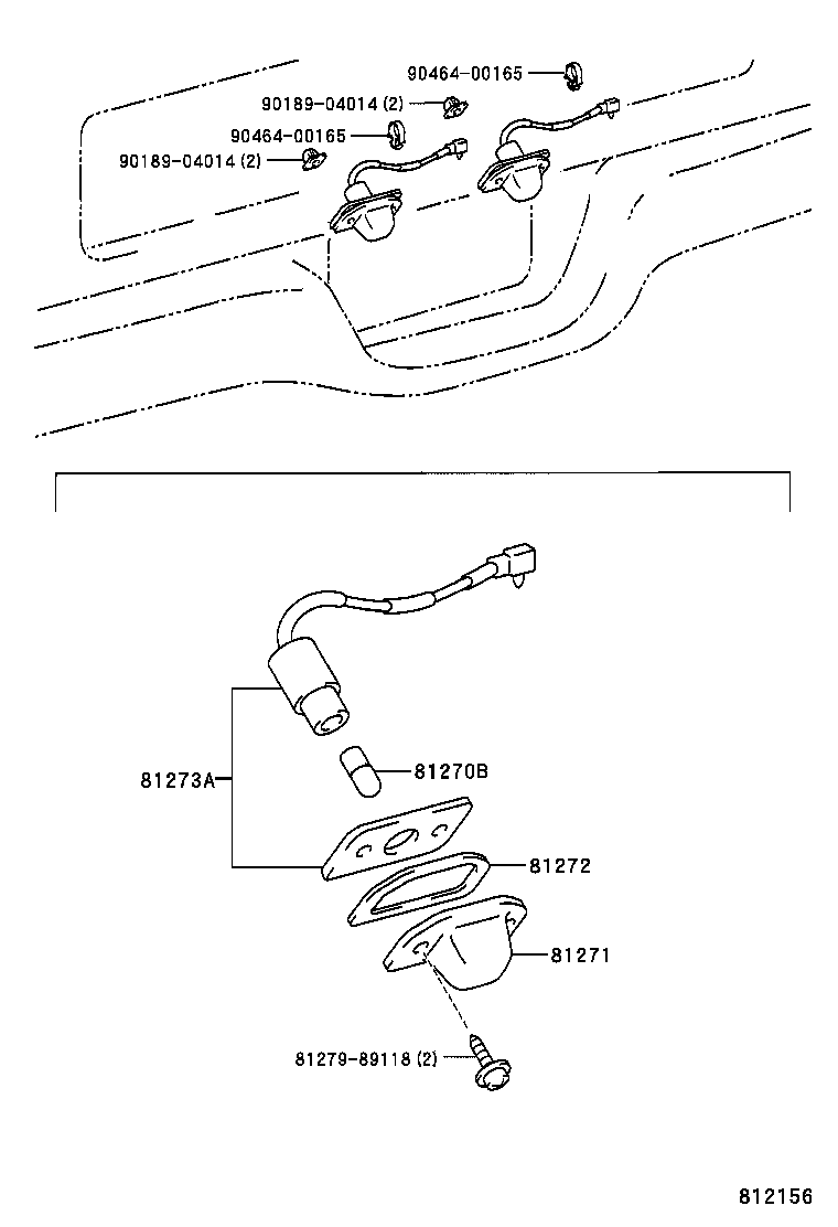 81273-89124 BODY, LICENSE PLATE LAMP product image