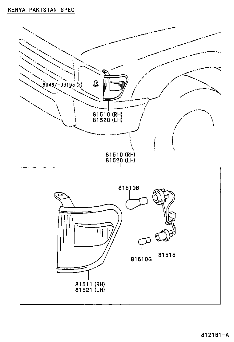 81520-35151 LAMP ASSY, FRONT TURN SIGNAL, LH product image