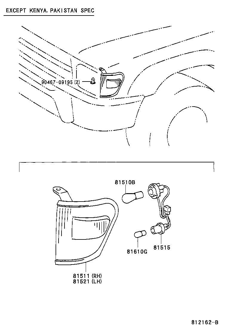 81520-35151 LAMP ASSY, FRONT TURN SIGNAL, LH product image