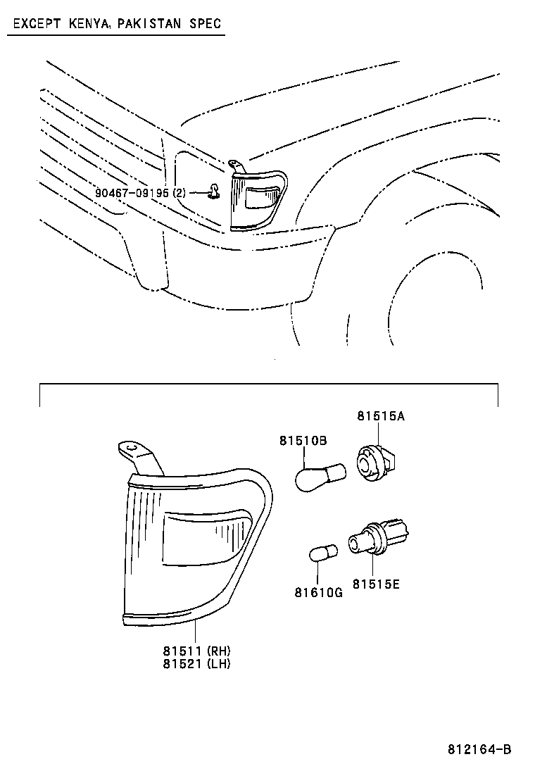 81520-35151 LAMP ASSY, FRONT TURN SIGNAL, LH product image