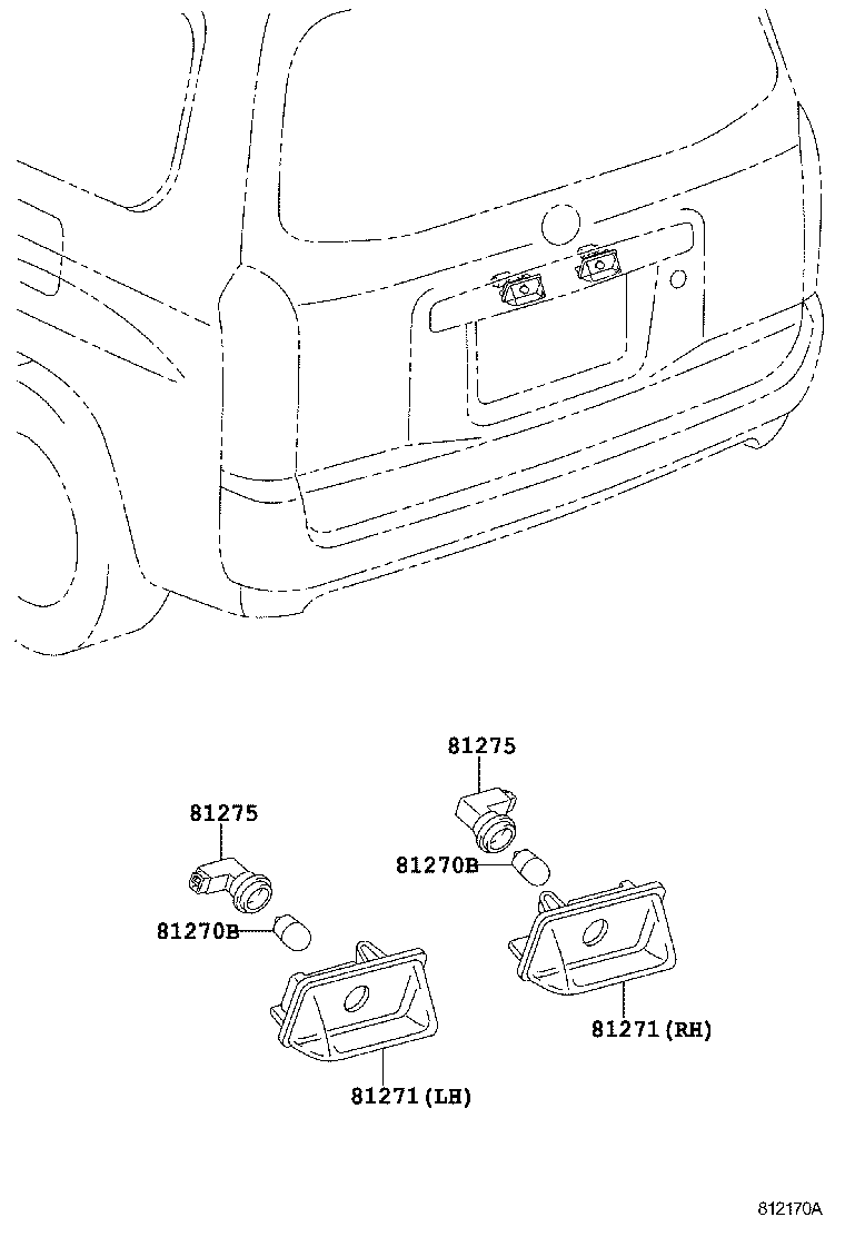 81275-52070 CORD, LICENSE PLATE LAMP product image