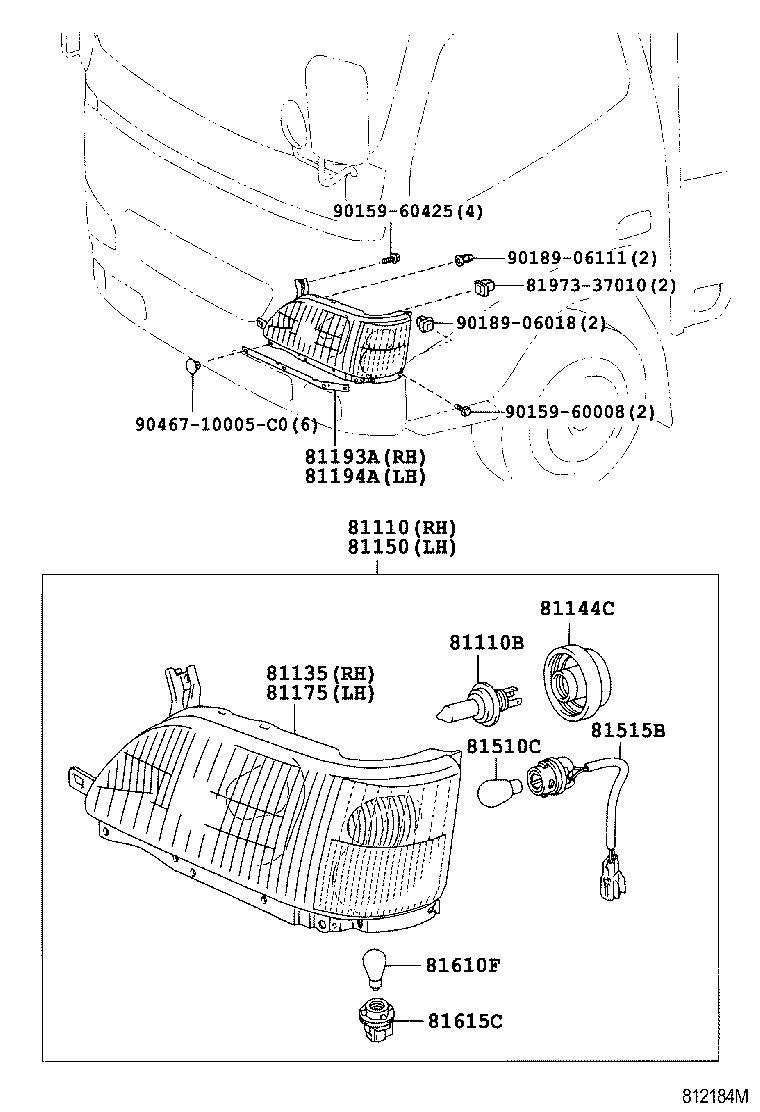 81150-37211 HEADLAMP ASSY, LH product image