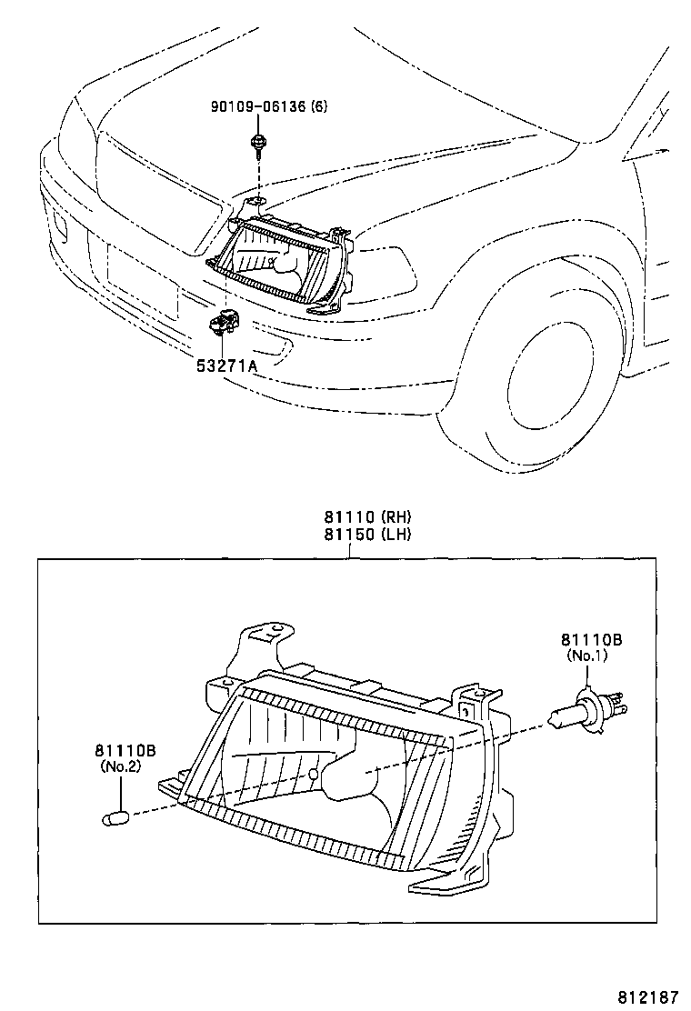 81150-0B040 HEADLAMP ASSY, LH product image