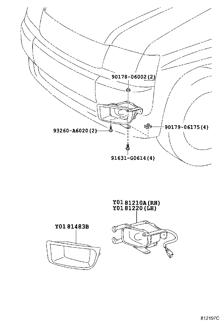 81220-52080 LAMP ASSY, FOG, LH product image