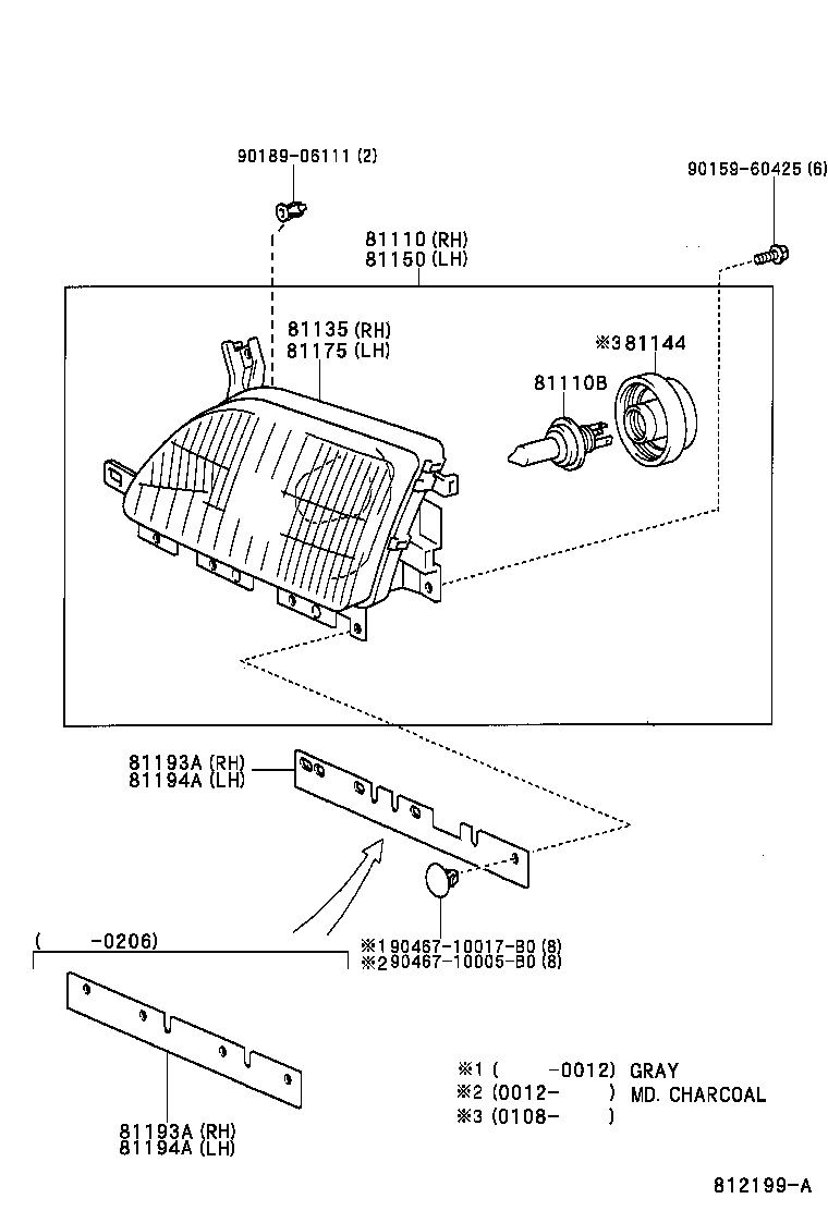 81194-37010 PROTECTOR, HEADLAMP, LH product image