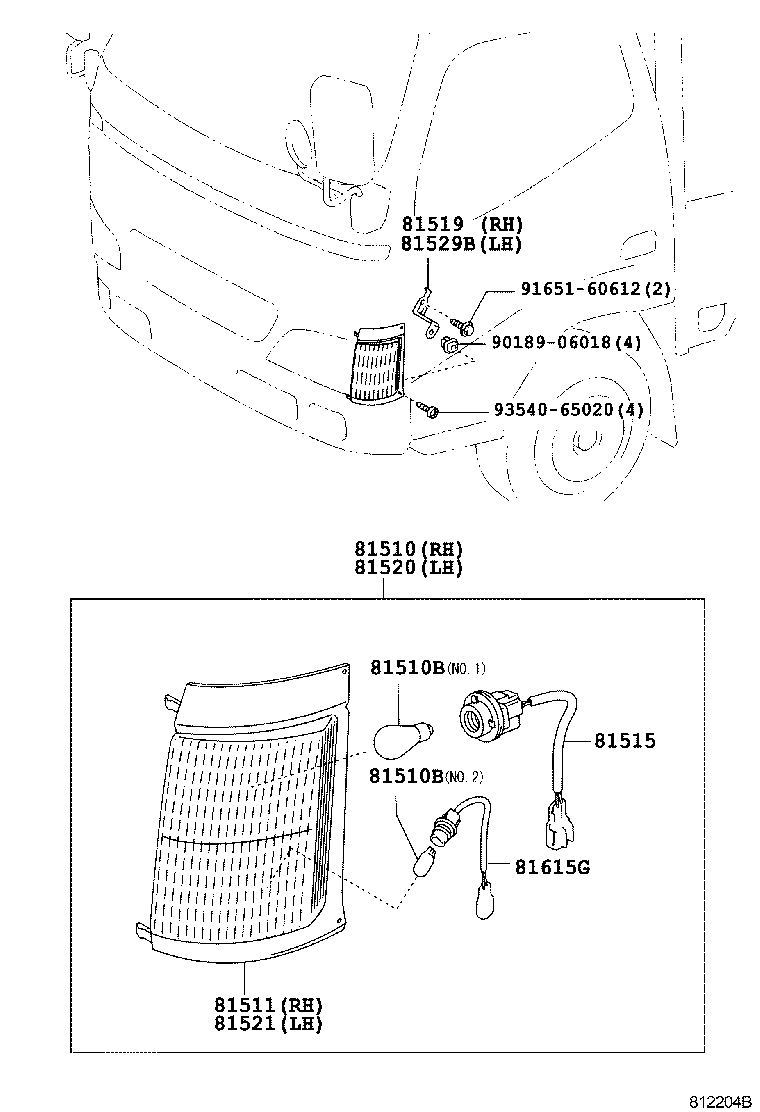 81515-0W040 WIRE SUB-ASSY, FRONT TURN SIGNAL LAMP BODY product image