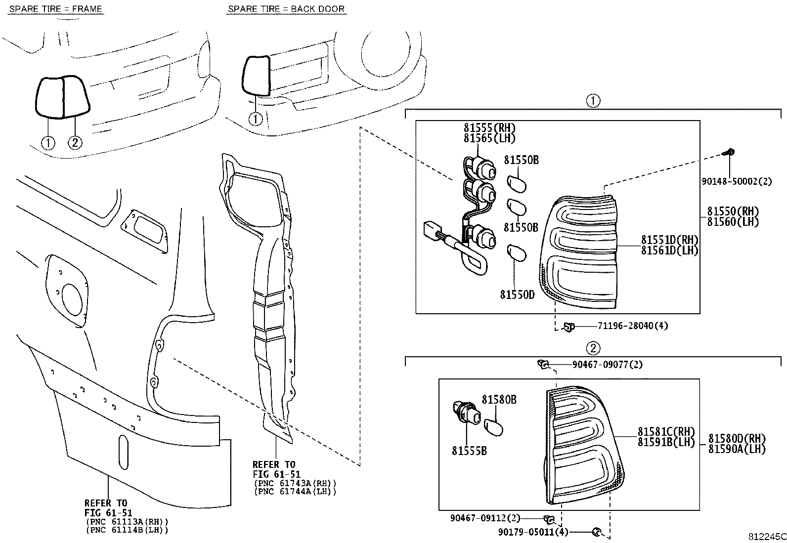 81580-60070 LAMP ASSY, REAR, RH product image