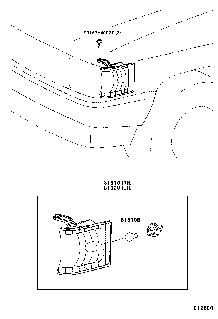 81515-0B040 PLUG ASSY, FRONT TURN SIGNAL LAMP product image