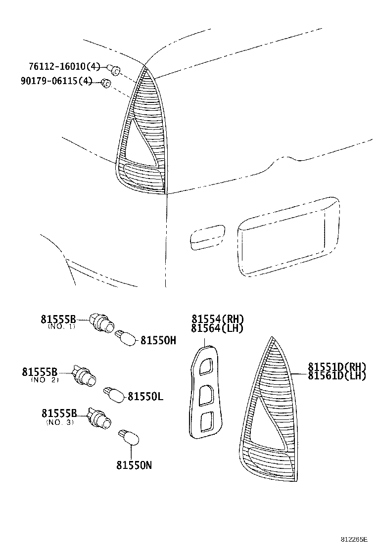 81561-52040 LENS, REAR COMBINATION LAMP, LH product image