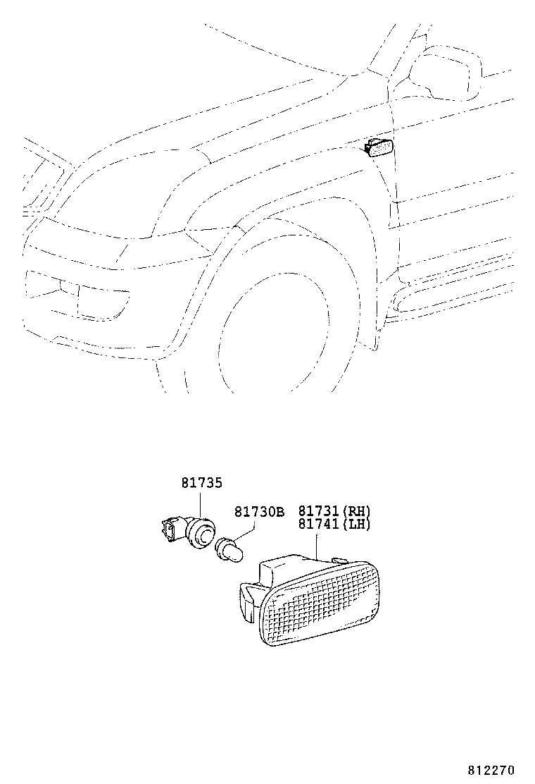 81731-51011 LENS, SIDE TURN SIGNAL LAMP, RH product image