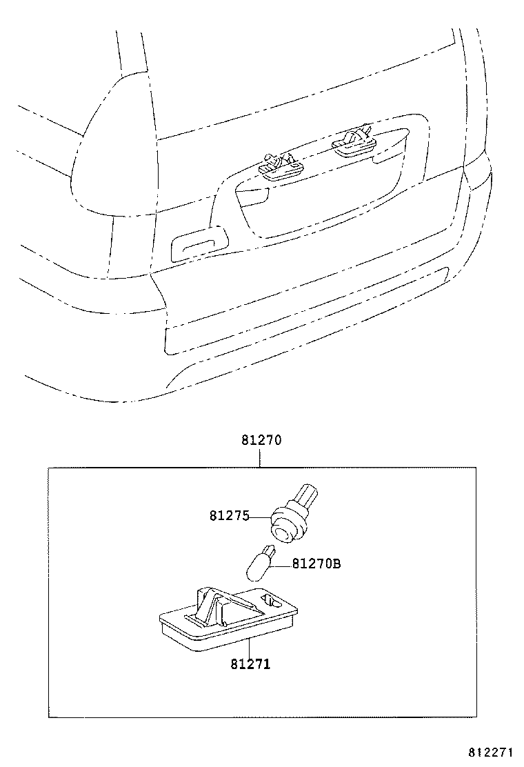 76802-60040 LAMP ASSY, LICENSE PLATE product image