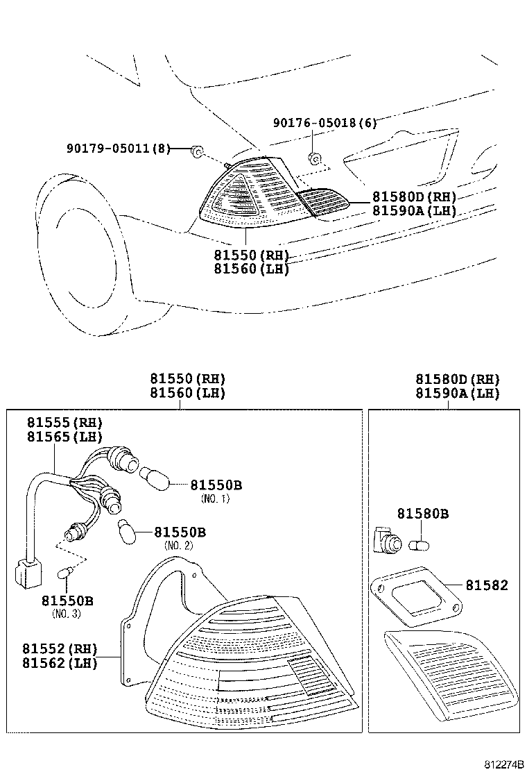 81550-AC080 LAMP ASSY, REAR COMBINATION, RH product image