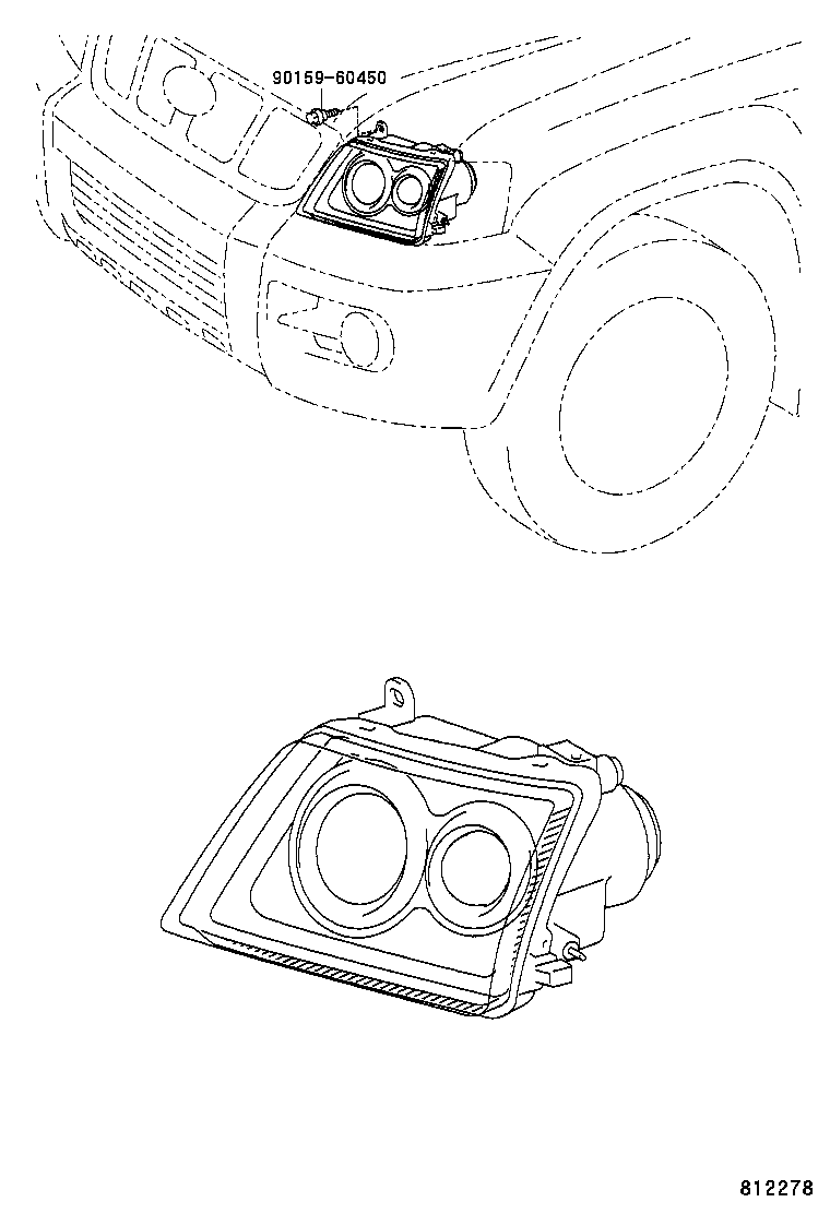 81130-35390 UNIT, HEADLAMP, RH product image
