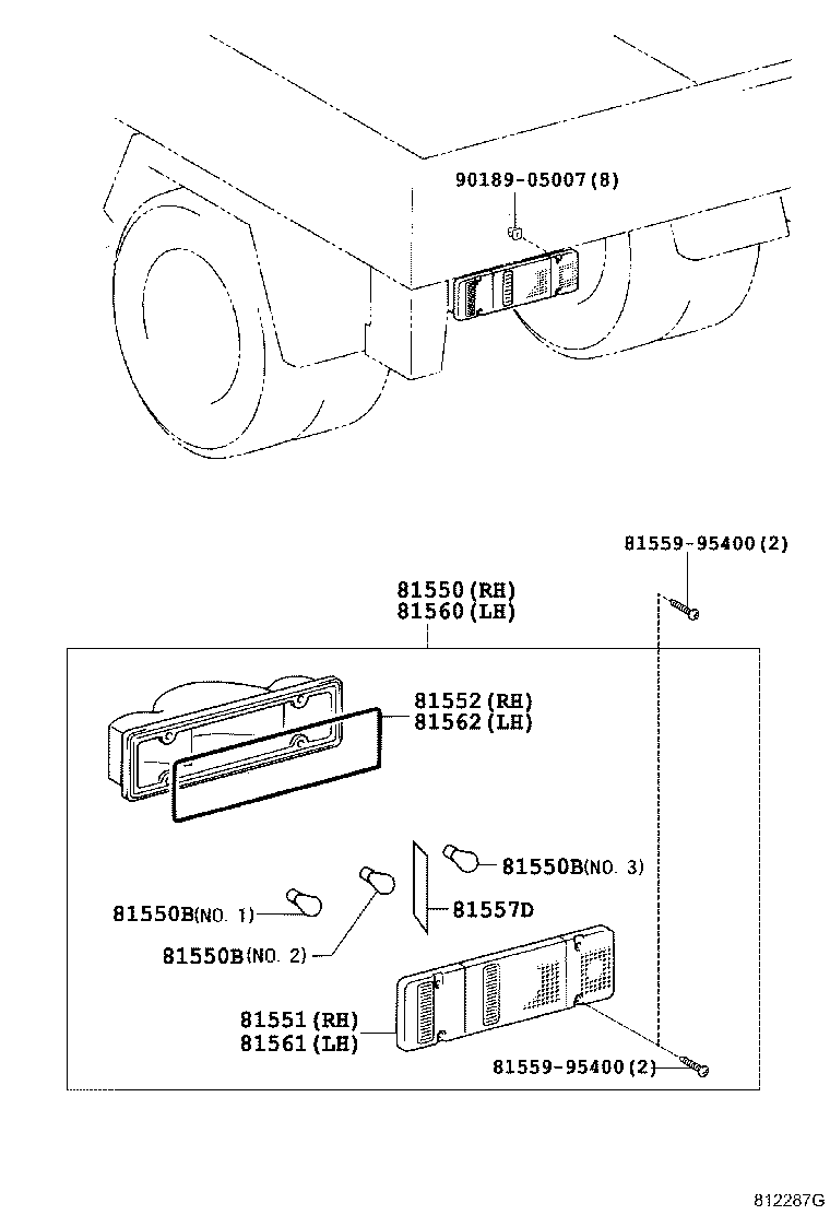 81561-37110 LENS, REAR COMBINATION LAMP, LH product image