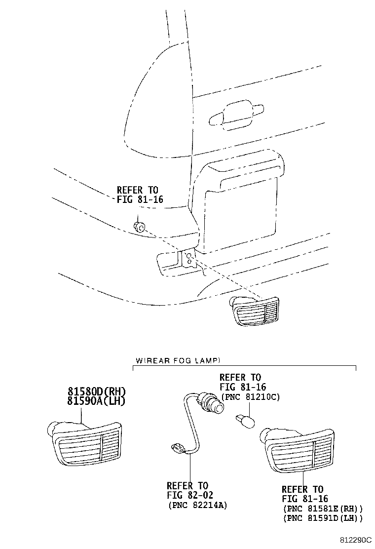 81590-60140 LAMP ASSY, REAR, LH product image