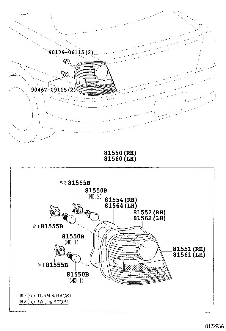 81550-52070 LAMP ASSY, REAR COMBINATION, RH product image