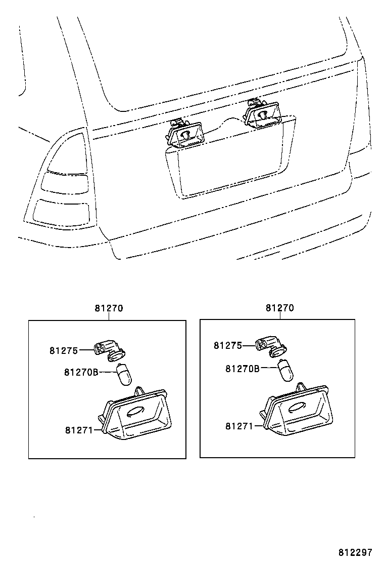 81275-02080 SOCKET AND WIRE, LICENSE PLATE LAMP product image