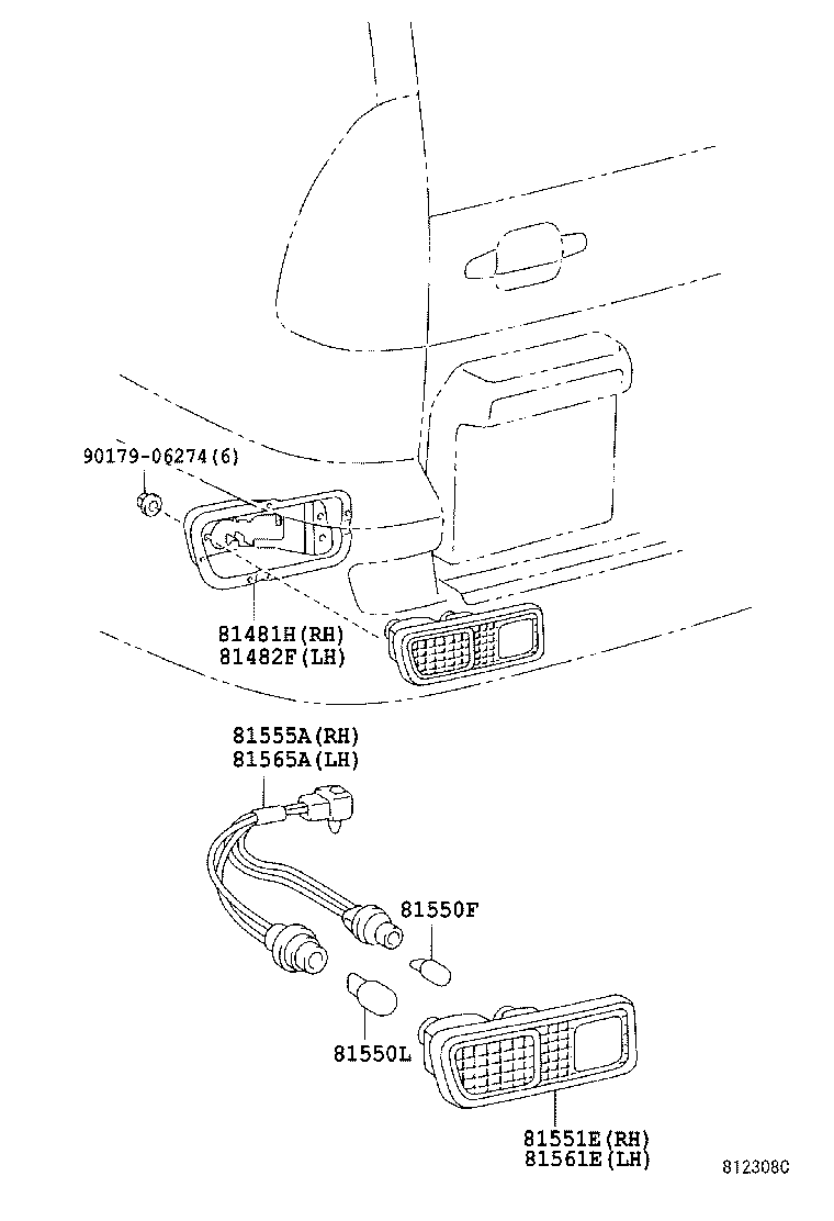 81590-60140 LAMP ASSY, REAR, LH product image