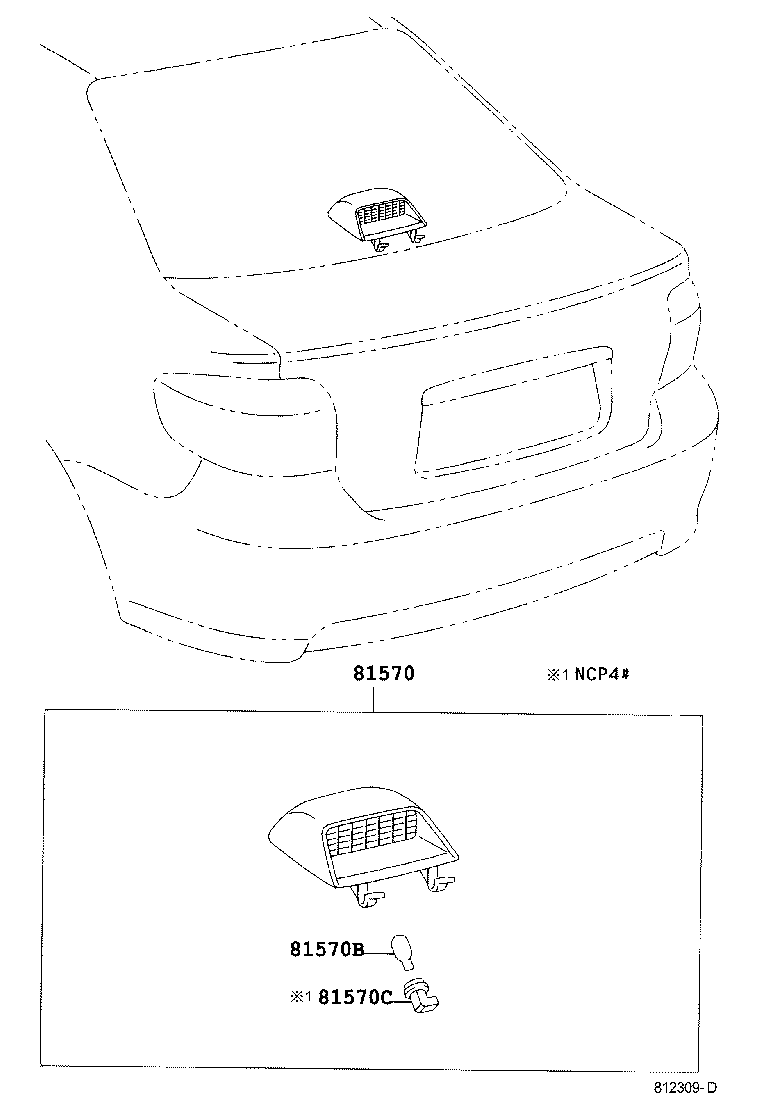 81570-0D021-B0 LAMP ASSY, CENTER STOP product image