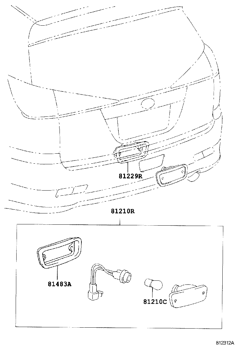81481-21010 BRACKET, REAR FOG LAMP product image