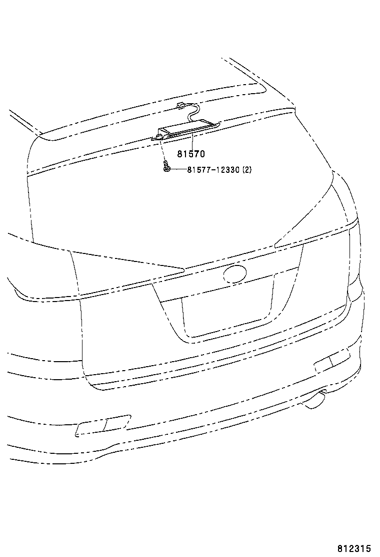 81570-21090 LAMP ASSY, CENTER STOP product image