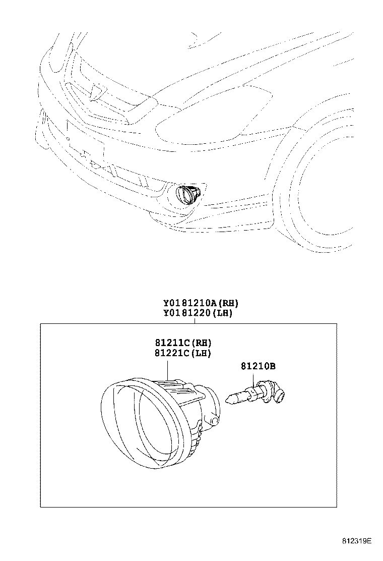 81210-21050 LAMP ASSY, FOG, RH product image