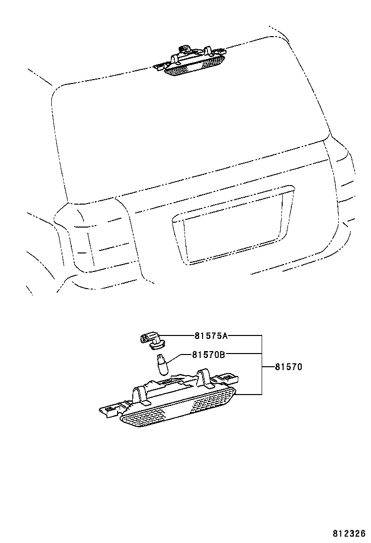 81570-02110 LAMP ASSY, CENTER STOP product image