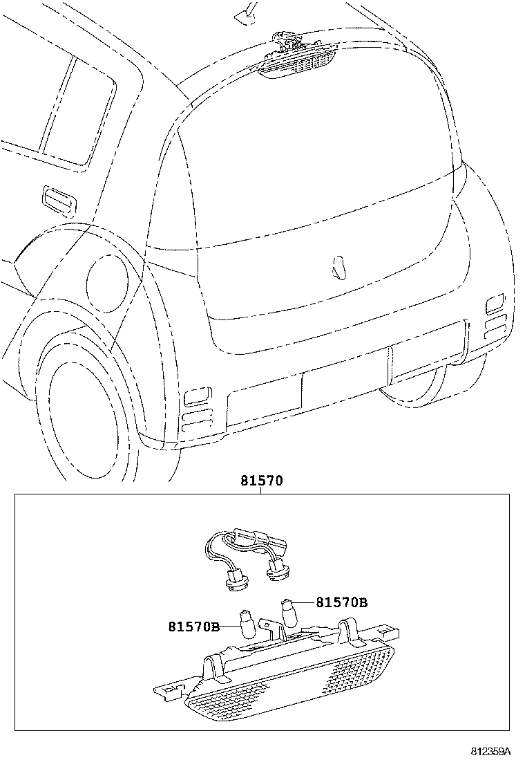 81570-52200 LAMP ASSY, CENTER STOP product image
