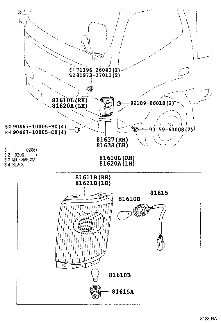 81620-37140 LAMP ASSY, CLEARANCE, LH product image