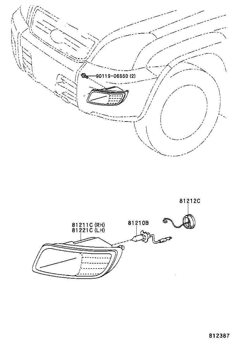 81211-60160 LAMP UNIT, FOG LAMP, RH product image