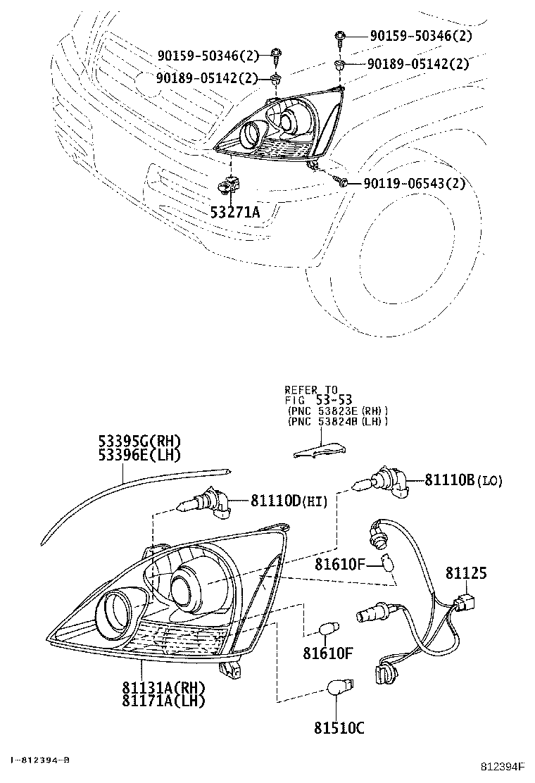 Toyota 81130-60A60 UNIT, HEADLAMP, RH