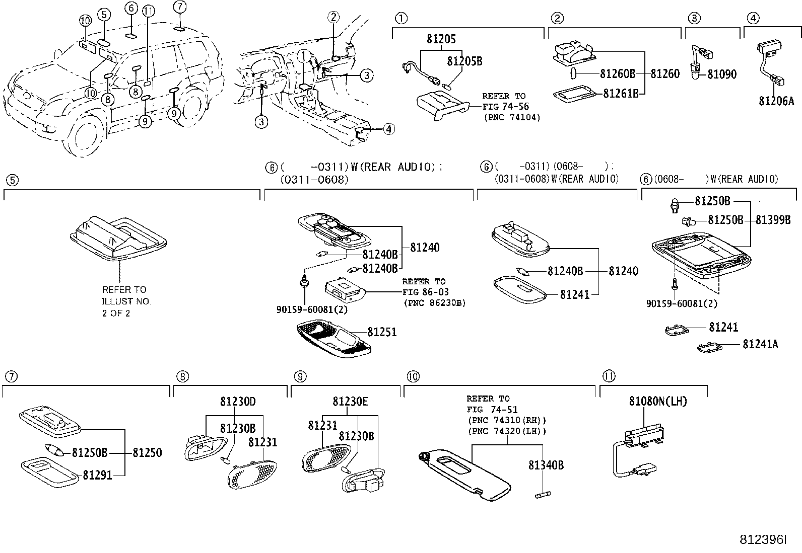 Toyota 81260-60090-A0 LAMP ASSY, MAP