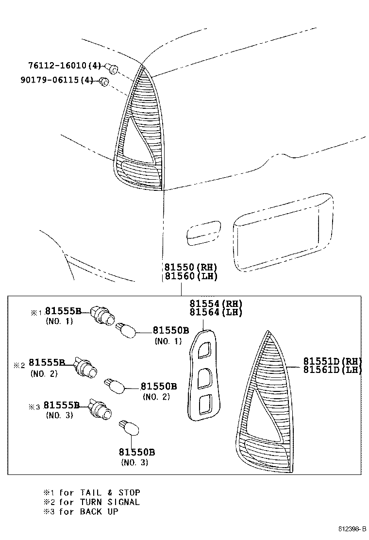 81550-52060 LAMP ASSY, REAR COMBINATION, RH product image