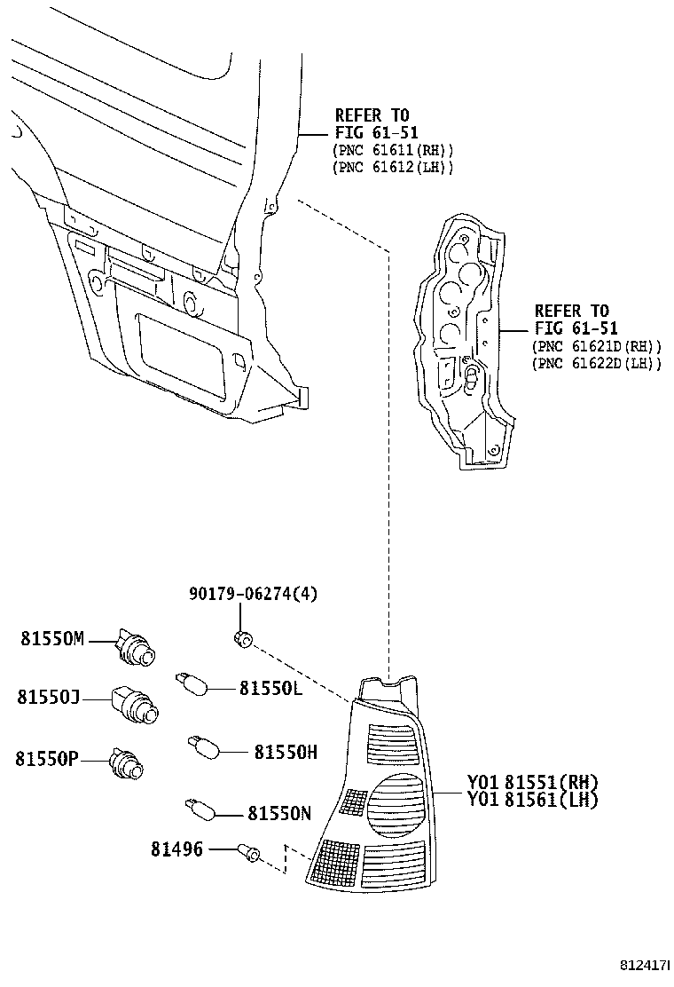 81561-35290 LENS, REAR COMBINATION LAMP, LH product image