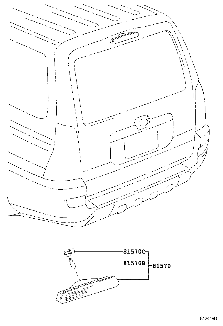 Toyota 81570-35100 LAMP ASSY, CENTER STOP