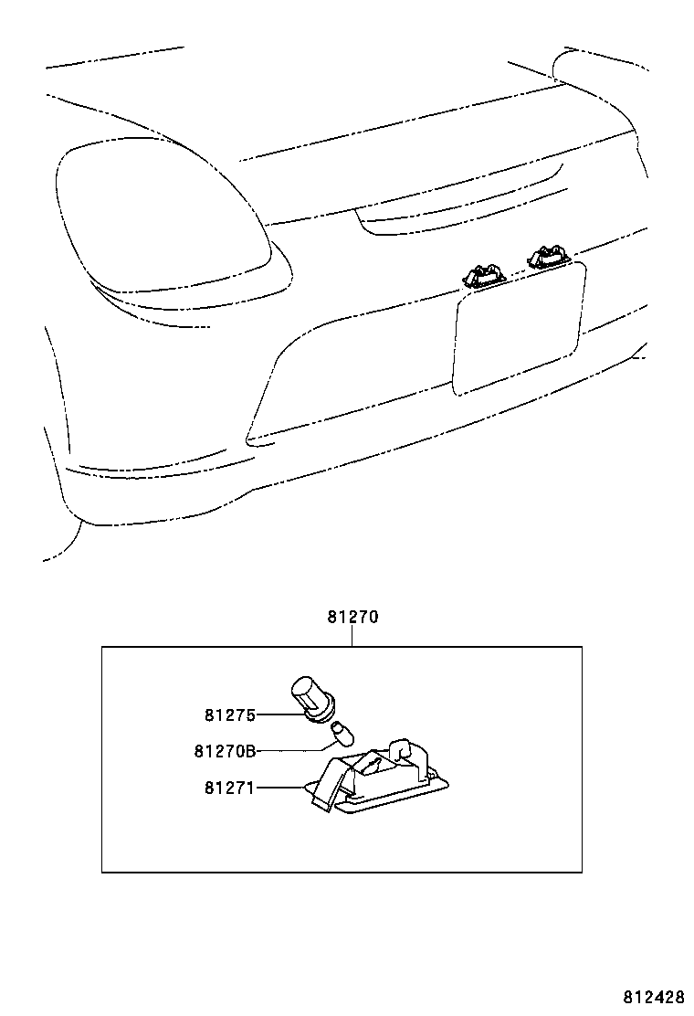 81270-17040 LAMP ASSY, LICENSE PLATE product image