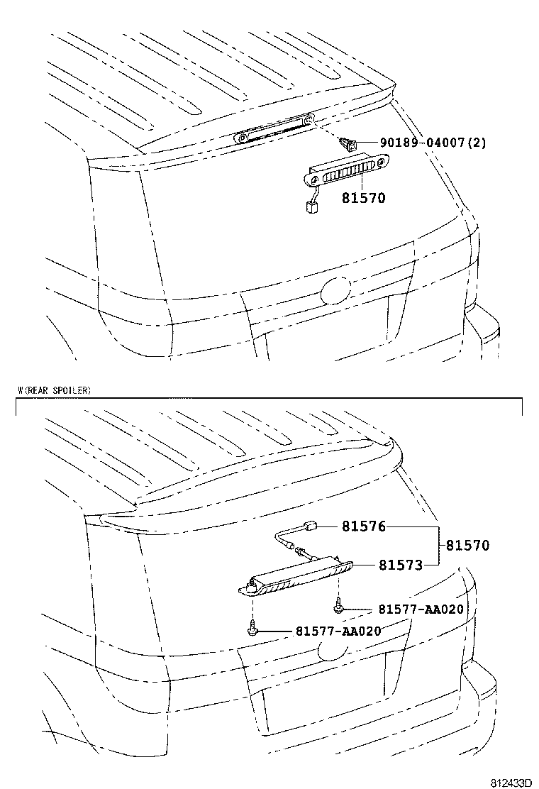 Toyota 81570-AE010 LAMP ASSY, CENTER STOP