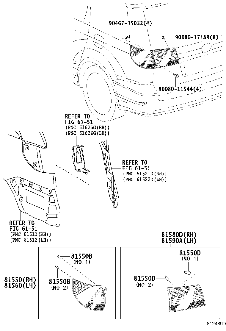 Toyota 81550-AE010 LAMP ASSY, REAR COMBINATION, RH