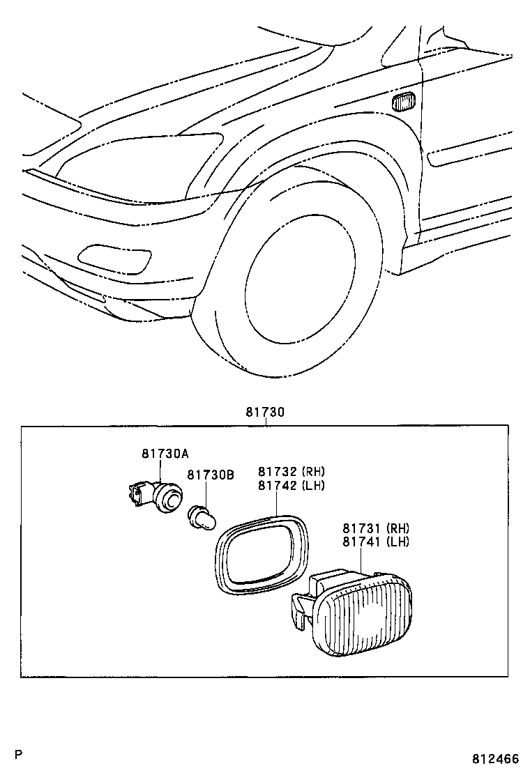 81731-20221 LENS, SIDE TURN SIGNAL LAMP, RH product image