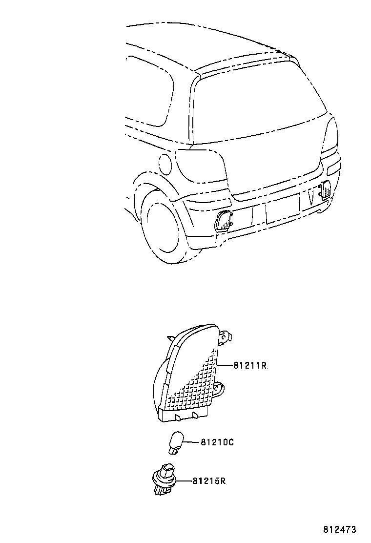 90075-99080 SOCKET & WIRE, REAR FOG LAMP product image
