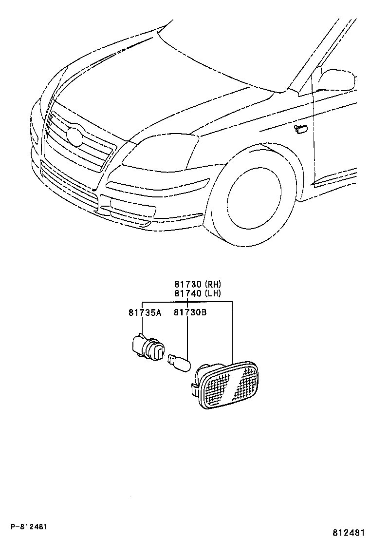 81730-05041 LAMP ASSY, SIDE TURN SIGNAL, RH product image
