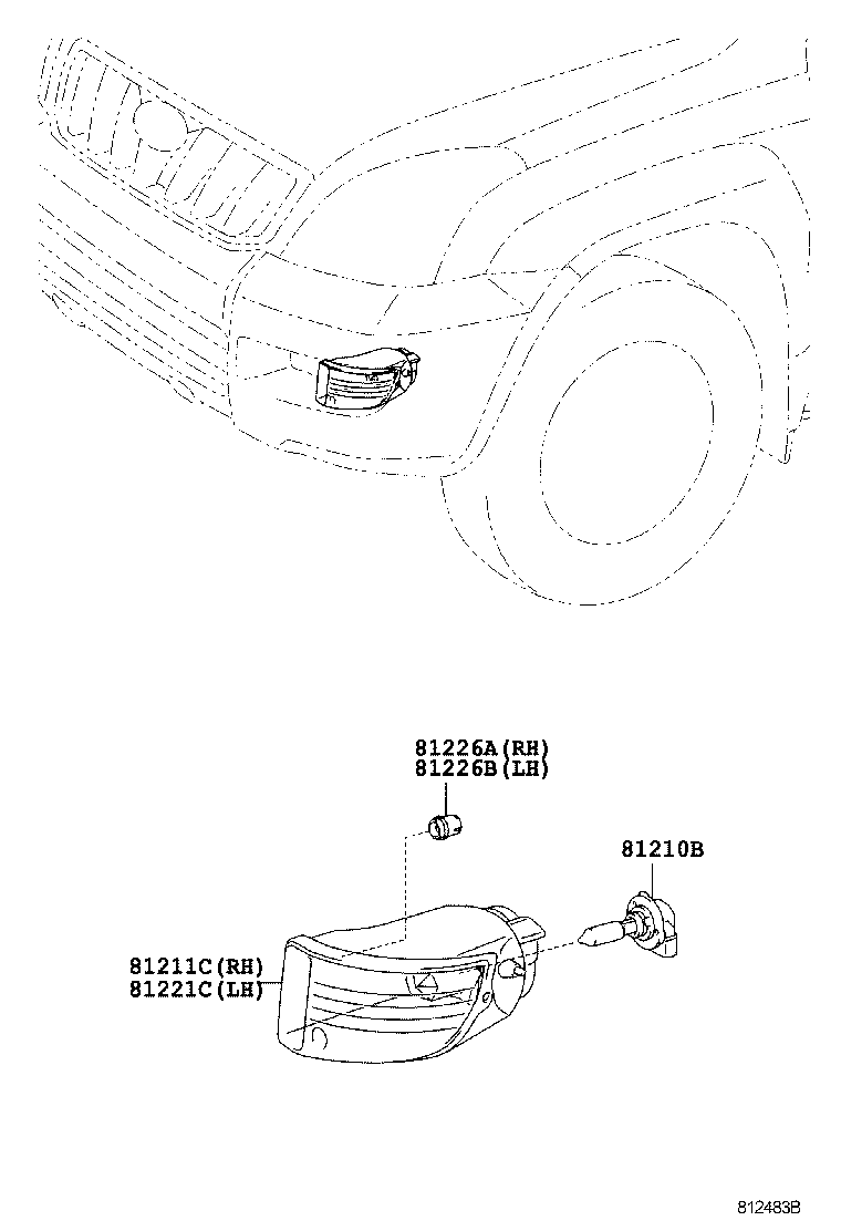 81221-60071 LAMP UNIT, FOG LAMP, LH product image