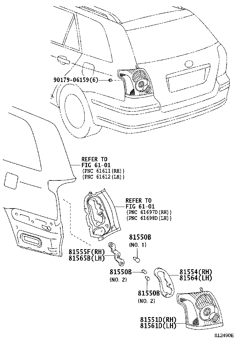 81552-05170 GASKET, REAR COMBINATION LAMP BODY, RH product image