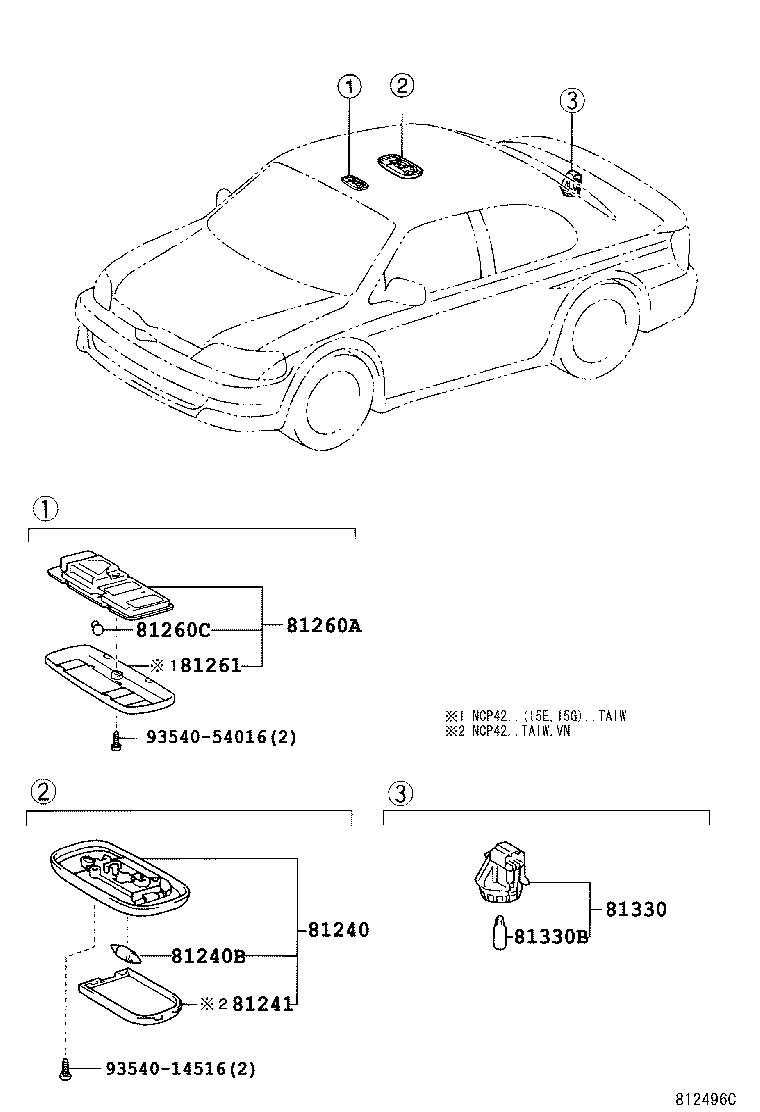 81330-0D010 LAMP ASSY, LUGGAGE COMPARTMENT, NO.1 product image