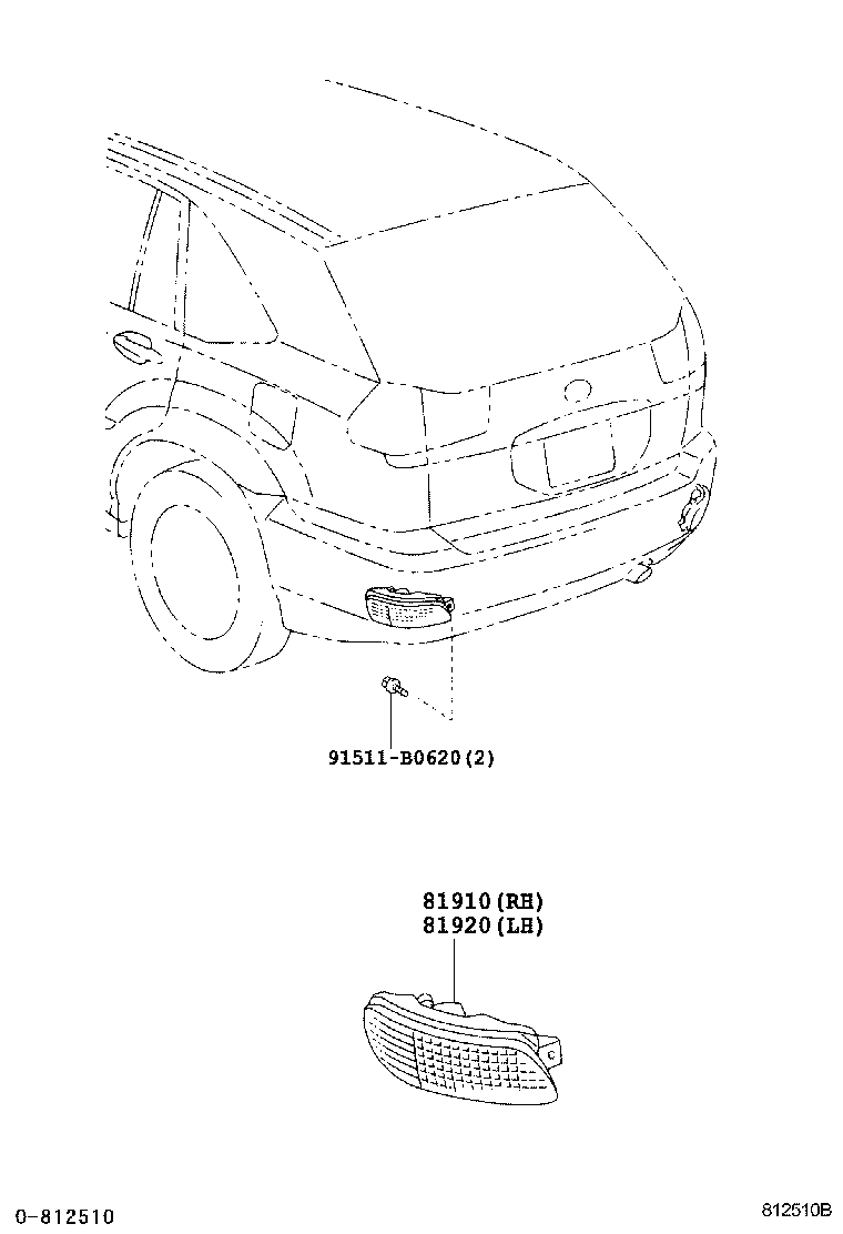 81910-48030 REFLECTOR ASSY, REFLEX, RH product image