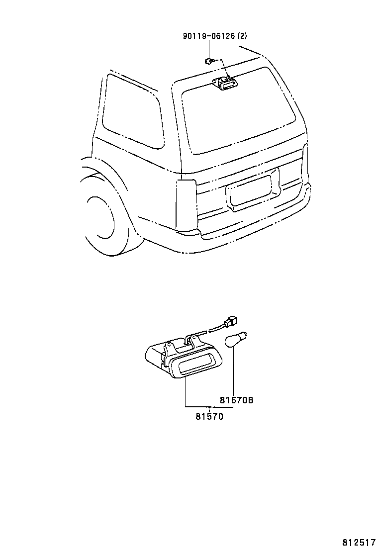 81570-38010 LAMP ASSY, CENTER STOP product image