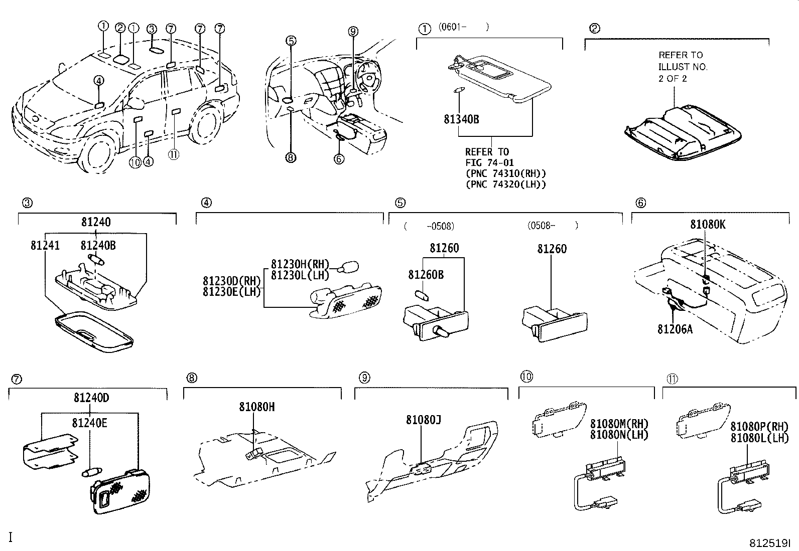 81260-48191-B0 LAMP ASSY, MAP product image