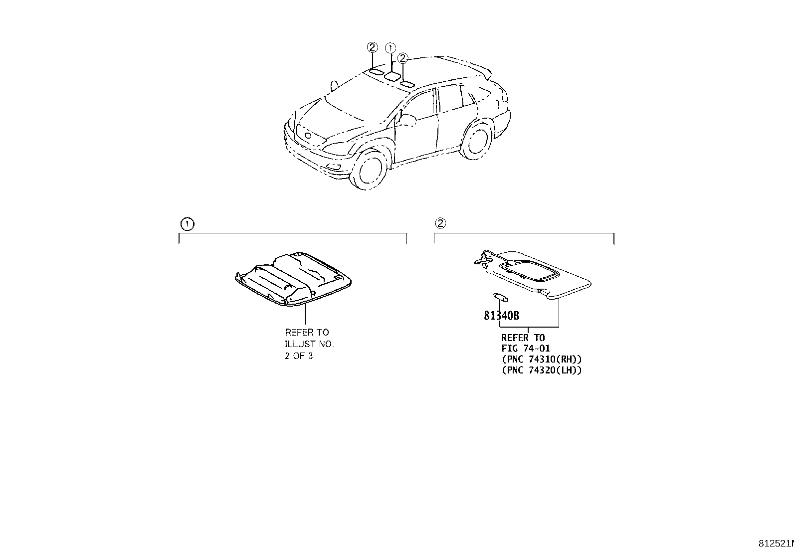 Toyota 81080-60020 LAMP ASSY, INTERIOR ILLUMINATION, NO.1 LH